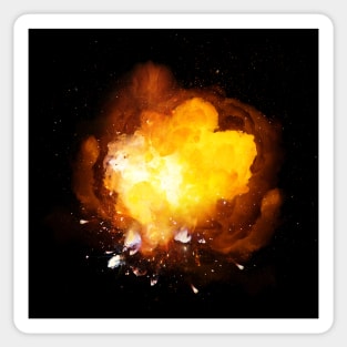 Realistic fiery bomb explosion with sparks and smoke Sticker